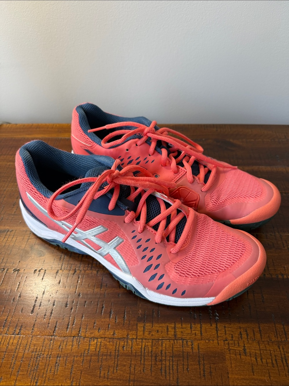 Asics Coral Pink and Navy Women's Running Shoes